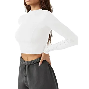 LASLULU Long Sleeve Crop Tops - Versatile Women’s Workout Tops