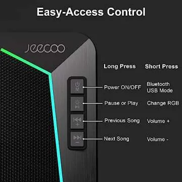 Jeecoo M30 Bluetooth Speakers with Crisp Sound and LED Modes