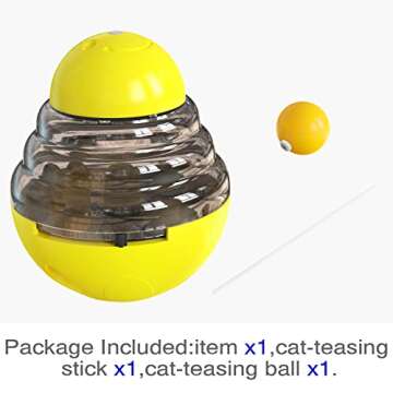 KITTYIT Cat Treat Dispenser Toys Interactive Kitten Puzzle Toy Infoor for Cats Kitten Food Dispensing Balls Kitty Feeding Puzzles Treats Feeder Ball Pet Birthday Gift A