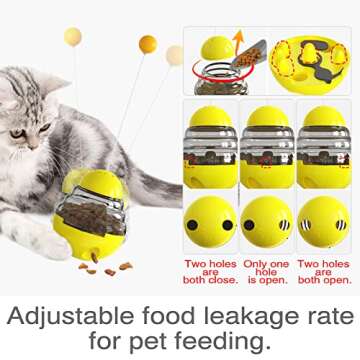 KITTYIT Cat Treat Dispenser Toys Interactive Kitten Puzzle Toy Infoor for Cats Kitten Food Dispensing Balls Kitty Feeding Puzzles Treats Feeder Ball Pet Birthday Gift A