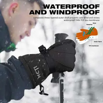 MCTi Men's Waterproof Ski Gloves with 3M Thinsulate