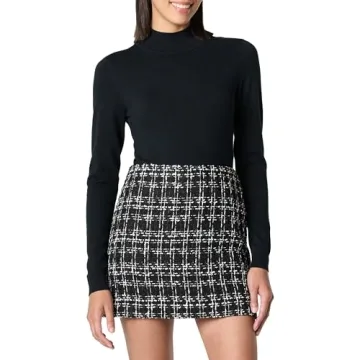 The Drop Women’s Maura Long Sleeve Mock Neck Sweater, Black, XL
