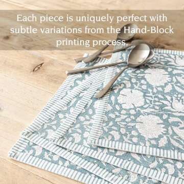 Unique Hand-Blocked Placemats - Durable & Machine Washable