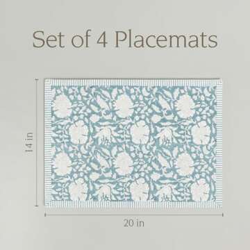 Unique Hand-Blocked Placemats - Durable & Machine Washable