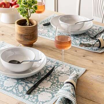 Unique Hand-Blocked Placemats - Durable & Machine Washable