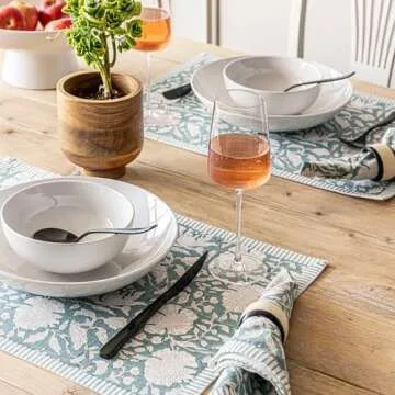 Unique Hand-Blocked Placemats - Durable & Machine Washable