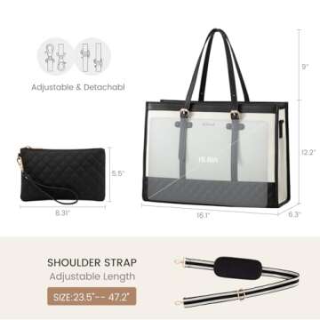 LOVEVOOK 15.6 inch Laptop Tote Bag for Women