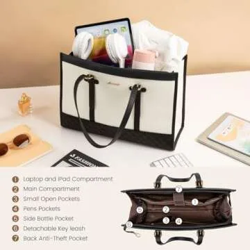 LOVEVOOK 15.6 inch Laptop Tote Bag for Women