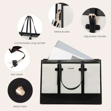 LOVEVOOK 15.6 inch Laptop Tote Bag for Women