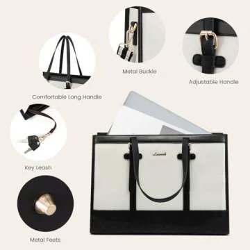 LOVEVOOK 15.6 inch Laptop Tote Bag for Women