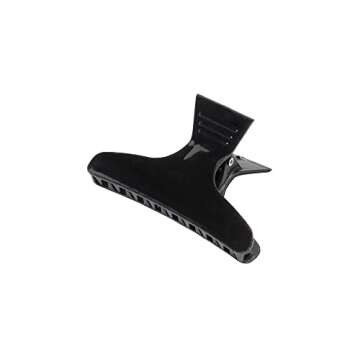 Diane Large Butterfly Clamps for Sectioning, Haircutting, Blow Drying, Butterfly Hair Clips for Women and Girls, 3.25”, Black and White (12 Pack)