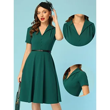 Allegra K Vintage Dresses for Women 2024 Essential Fit and Flare