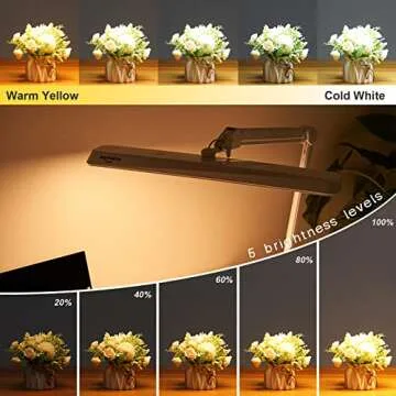 bemelux LED Architect Desk Lamp with Clamp, Metal Swing Arm 2000 Lumens Dimming Office Table Lamp fo...