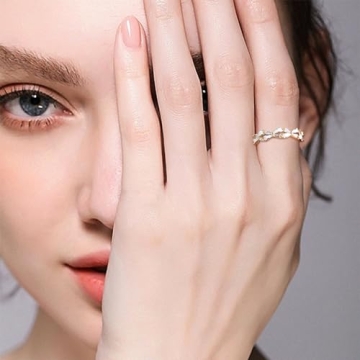 Trendy Adjustable Gold White Bow Ring with Rhinestones