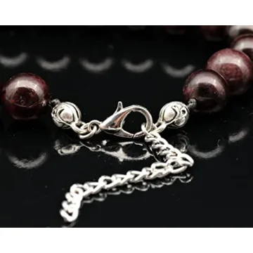 Natural Garnet Beaded Choker, Genuine Red Crystal Necklace, Fancy Gemstone Choker, 8mm Beads, Unique Fashion Jewelry, Healing Crystal Chakra Necklace, Durable Stone Necklace, Aquarius Necklace