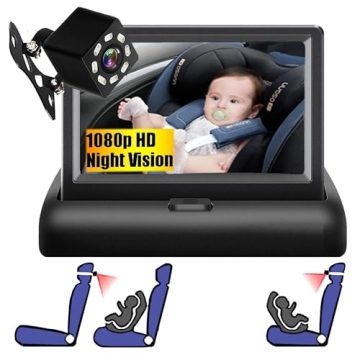 ALLRUBY Baby Car Camera with HD Display and Night Vision