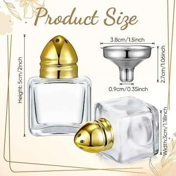 Uiifan 12 Pcs 0.5 oz Cube Shape Small Salt and Pepper Shakers with Tone Tops Clear Mini Glass Season...