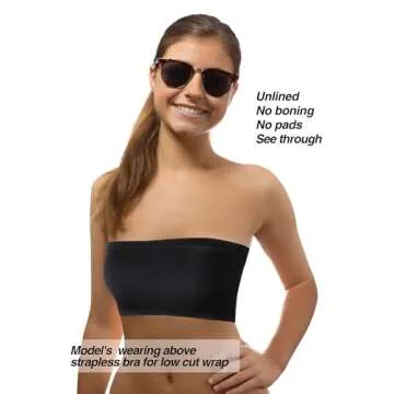 Women's Strapless Bralette Seamless Bandeau Soft Stretchy Non-Padded Bandeau Tube Top Bra in Multi Color, 3 Pieces (,)