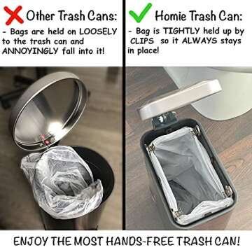 Homie Rose Gold Slim Trash Can with Quiet Lid