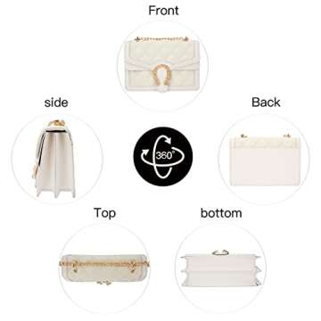 DEEPMEOW Womens Quilted Crossbody Shoulder Purse - Fashion Denim Handbag with Chain Strap Casual Mini Square Messenger Bag