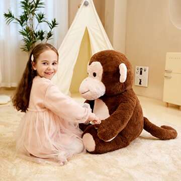 IKASA 30" Giant Monkey Plush Toy for Kids and Adults