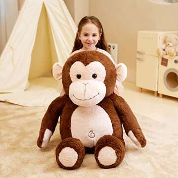 IKASA 30" Giant Monkey Plush Toy for Kids and Adults
