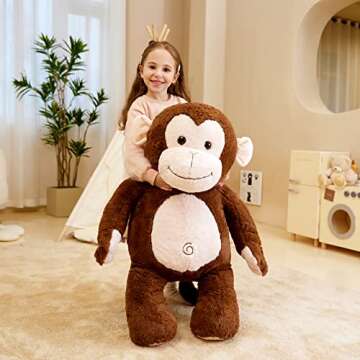 IKASA 30" Giant Monkey Plush Toy for Kids and Adults