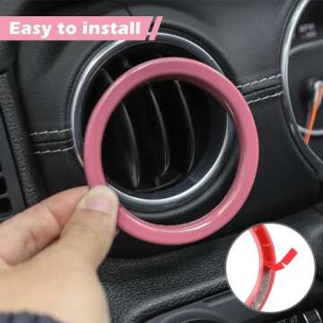RT-TCZ for Jeep JL Dash Air AC Vents Cover Trim Pink for Jeep Wrangler JL JLU Gladiator JT 2018-2023 Pink Interior Accessories 4pcs