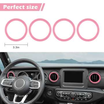RT-TCZ for Jeep JL Dash Air AC Vents Cover Trim Pink for Jeep Wrangler JL JLU Gladiator JT 2018-2023 Pink Interior Accessories 4pcs