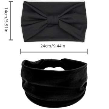3 Pack Headbands for Women - Stretchy Fashion Sports Head Bands, Non Slip Soft Headbands for Workout...