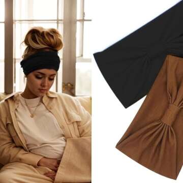 3 Pack Stretchy Non-Slip Fashion Sports Headbands for Women