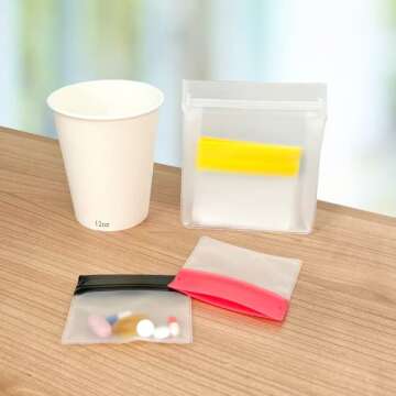 EZY DOSE Reusable 7-Day Pill Pouch Set, Durable Multi-Purpose Travel-Sized Containers, Includes Colors for Easy Identification, Large Storage, Clear, BPA Free, TSA Approved