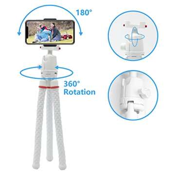 Flexible Phone Tripod, LINKCOOL 360 Degree Portable Bendable Camera Tripod Octopus Tripod with Wirel...