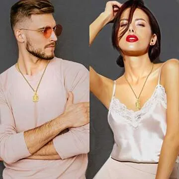 JSJOY Initial Necklaces for Women Gold Layered Initial Necklaces Letter M Necklace for Women Gold Layered Necklaces Birthday Christmas Gifts for Her