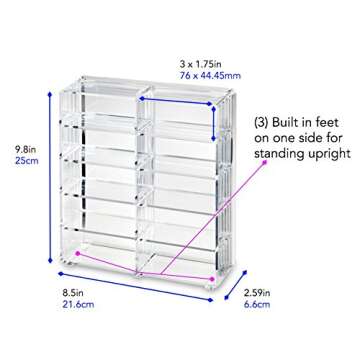 byAlegory Acrylic Makeup Eyelashes 'Lash' Organizer 10 Space Beauty Storage Designed To Stand Or Lay Flat - Clear