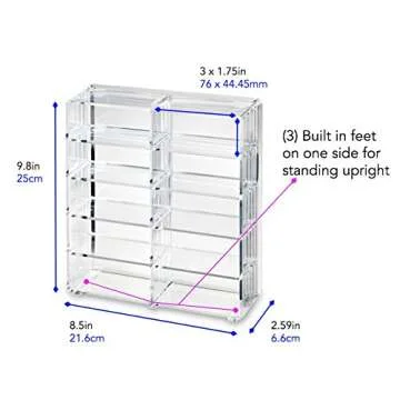 byAlegory Acrylic Makeup Eyelashes 'Lash' Organizer 10 Space Beauty Storage Designed To Stand Or Lay Flat - Clear
