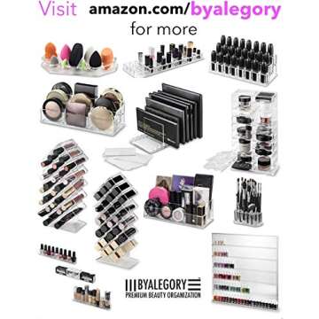 byAlegory Acrylic Makeup Eyelashes 'Lash' Organizer 10 Space Beauty Storage Designed To Stand Or Lay Flat - Clear