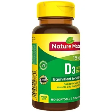 Nature Made Extra Strength Vitamin D3 5000 IU for Health Support