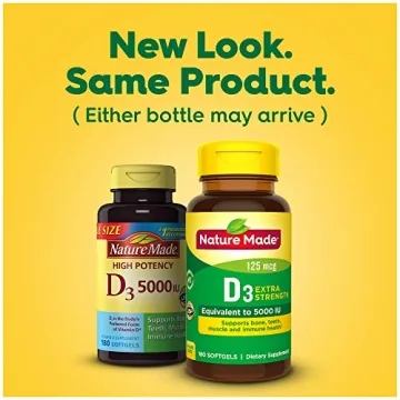 Nature Made Extra Strength Vitamin D3 5000 IU for Health Support