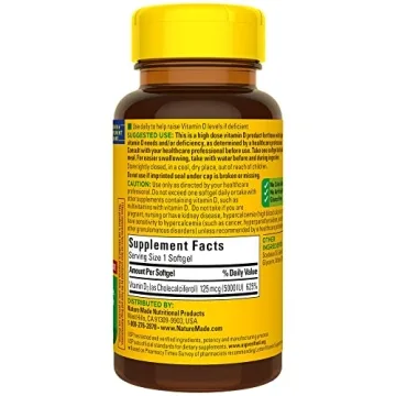 Nature Made Extra Strength Vitamin D3 5000 IU for Health Support
