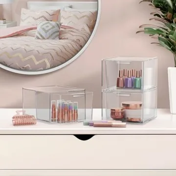 Sorbus Clear Stackable Acrylic Drawer Organizer for Vanity & Bathroom
