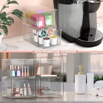 Sorbus Clear Stackable Acrylic Drawer Organizer for Vanity & Bathroom