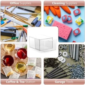 Sorbus Clear Stackable Acrylic Drawer Organizer for Vanity & Bathroom