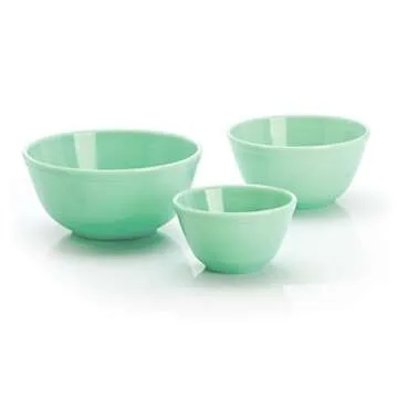 SHAKLAK Mosser Glass Jadeite Glass Mixing Bowls (One Pack)