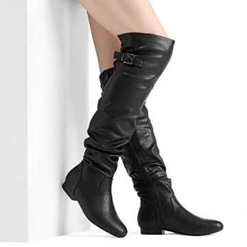 DREAM PAIRS Women's Stylish Over The Knee Winter Boots