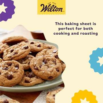 Wilton Recipe Right Small Non-Stick Baking Sheet, Cookie Sheet, 13.2 x 9.25-Inch, Steel