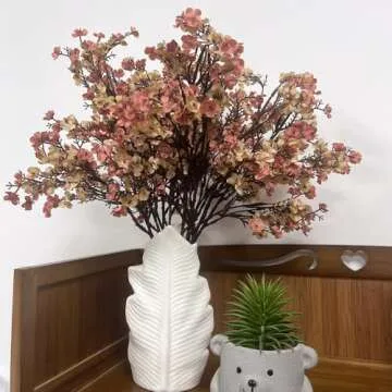 WEISPARK Artificial Flowers 10 pcs Faux Babys Breath Silk Flower Fake Gypsophila Bulk Bouquet for Home Office Wedding Restaurant Centerpieces Christmas Party Decor