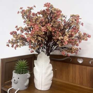 WEISPARK Artificial Flowers 10 pcs Faux Babys Breath Silk Flower Fake Gypsophila Bulk Bouquet for Home Office Wedding Restaurant Centerpieces Christmas Party Decor