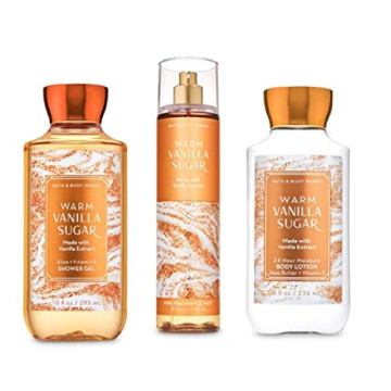 B & Body Works Warm Vanilla Sugar Full Size Set - Luxurious Vanilla Scent