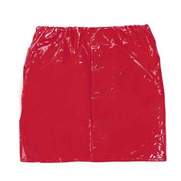 Women Girls Red Latex Skirt Sexy Bright Leather Skirt M